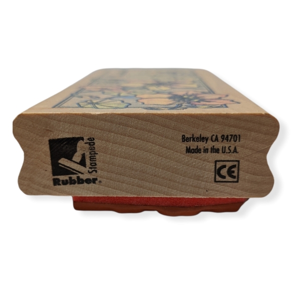 Stampede Rubber Stamp Nasturtium Flower Floral Border - Picture 5 of 6